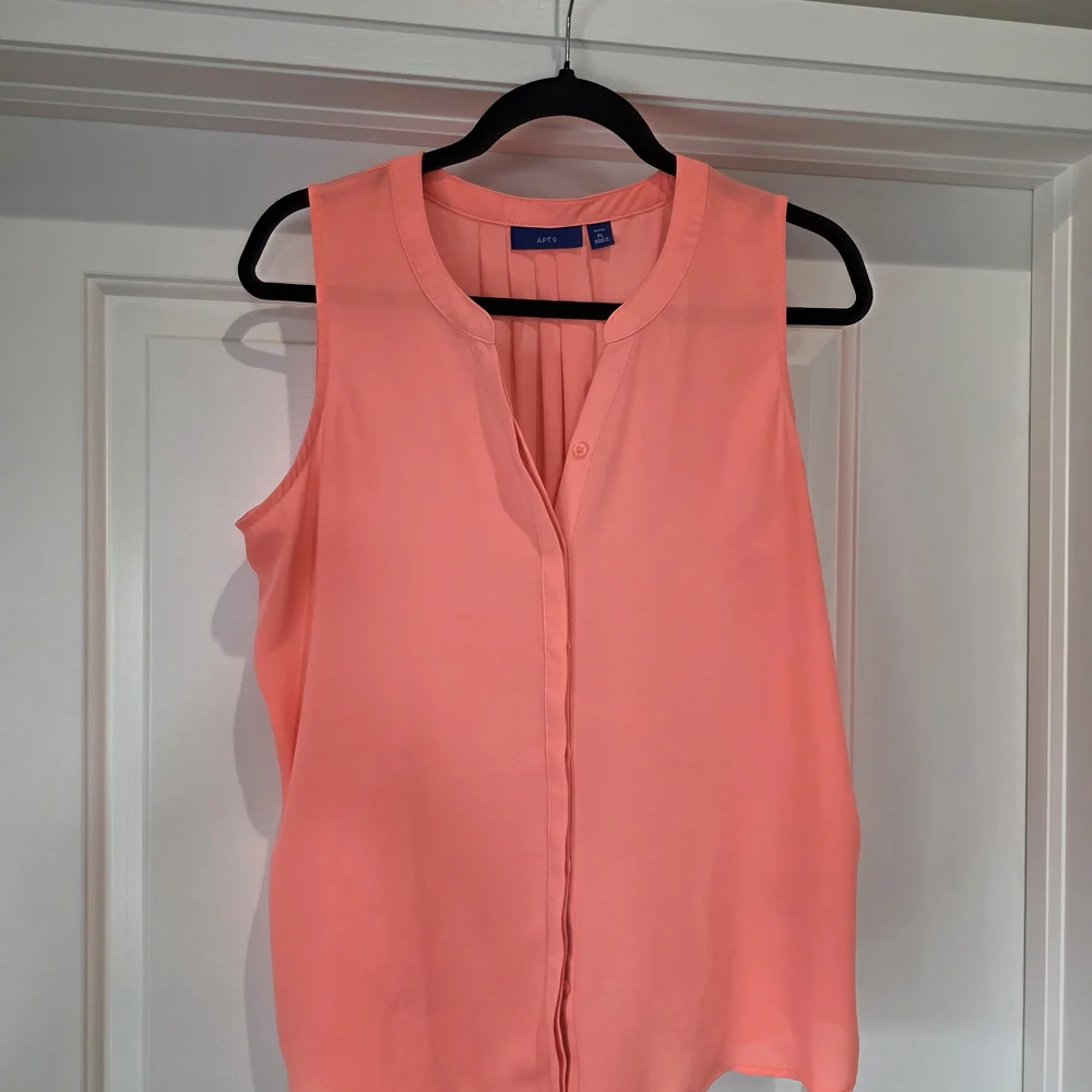 Apt. 9 Coral Pink Sleeveless Button-Front Tank - Picture 1 of 3